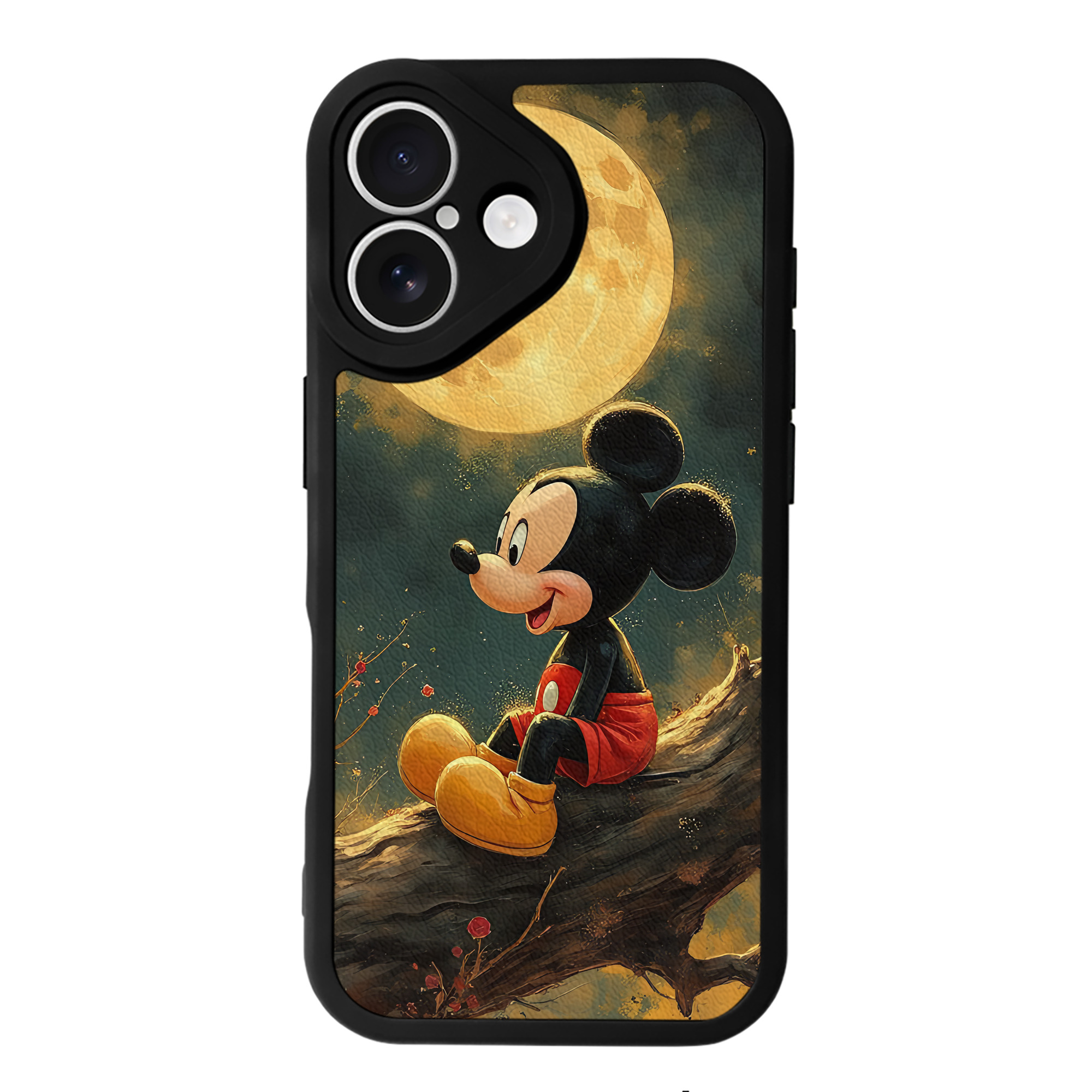 （画像用） ミッキーマウス Mickey Mouse 【iPhone 16シリーズ対応】シリコンスマホケース（レザー調） 材質：シリコン